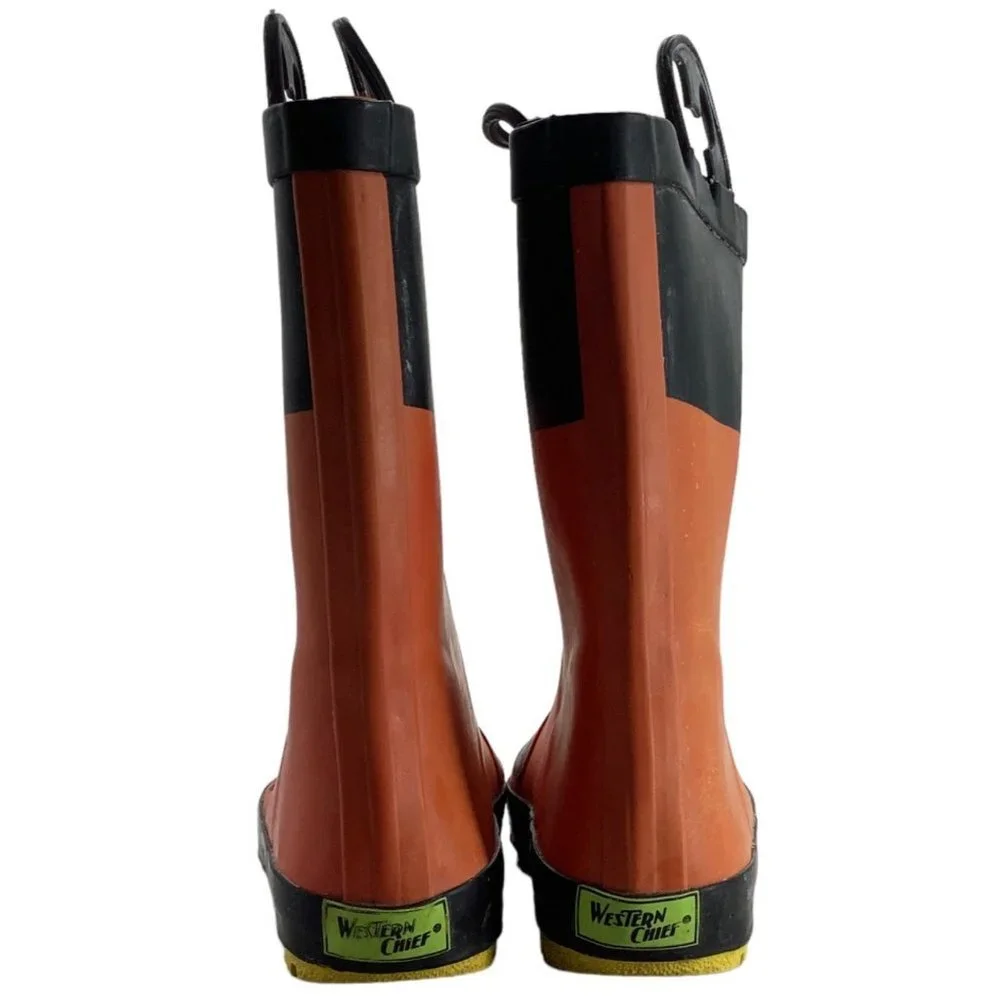 Disney‎ Mickey Mouse Rain Boots Kid Size 1 Western Chief Waterproof Red Rubber